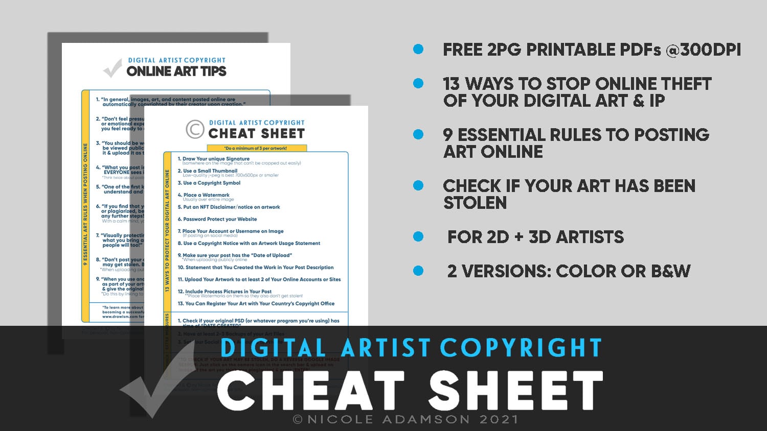 Digital Artist Copyright Cheat Sheet